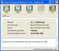 Project Password Recovery screenshot